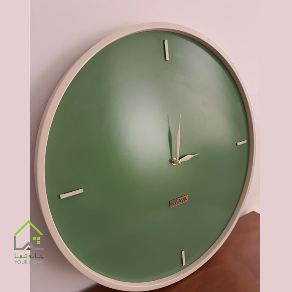ساعت دیواری سبز چوبی